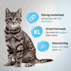 Kattennet Voor Balkon 4x10 Meter - Katten Gaas - Kattennet Balkon - Katten Net - Transparant -Kattenbenodigdheden Winkel 1200x1200 338