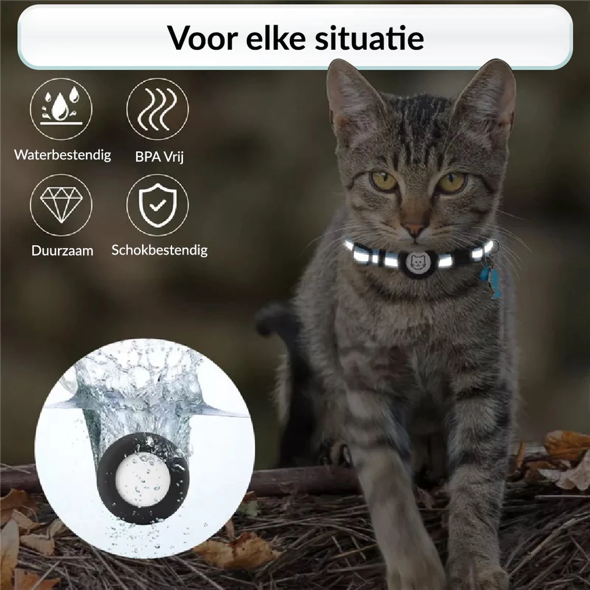 BJØRK Kattenhalsband Airtag - Reflecterend - Zwart - Verstelbaar - 20 Tot 30 Cm - Tracker- GPS - Geschikt Voor Apple AirTag - Kattenriem - Katten Accessoire - Halsband Kat Airtag 5 BJØRK Kattenhalsband Airtag - Reflecterend - Zwart - Verstelbaar - 20 Tot 30 Cm - Tracker- GPS - Geschikt Voor Apple AirTag - Kattenriem - Katten Accessoire - Halsband Kat Airtag - Afbeelding 3