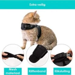 Zootic Kattentuigje Met Leiband Riem Kattenharnas Zwart Maat M Kat & Kitten - Halsomvang 20 Tot 26cm - Borstomvang 30 Tot 34cm -Kattenbenodigdheden Winkel 1200x1200 361