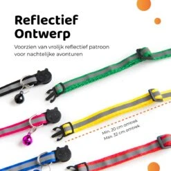 ACE Pets Reflecterende Kattenhalsband Met Veiligheidssluiting – Halsband Kat & Kitten - Met Adreskoker - Kittenhalsband & Kattenbandje Met Belletje - Zwart -Kattenbenodigdheden Winkel 1200x1200 366