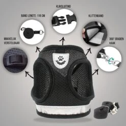 Ease Store Kattentuigje – Maat M – Met Looplijn – Kittentuigje – Dierentuigje – Hondentuigje – Reflecterend – Zwart 13 Ease Store Kattentuigje – Maat M – Met Looplijn – Kittentuigje – Dierentuigje – Hondentuigje – Reflecterend – Zwart -Kattenbenodigdheden Winkel 1200x1200 392