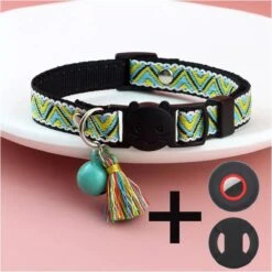 Airtag Katten Halsband - Apple Airtag - Airtag Halsband Kat - Apple Airtag Kattenband - Halsband Kat Airtag - Tribal Patroon - 20 Tot 34cm - Katten Accesoires - Kattenriem - Tracker- GPS - Katten Halsband Met Bel