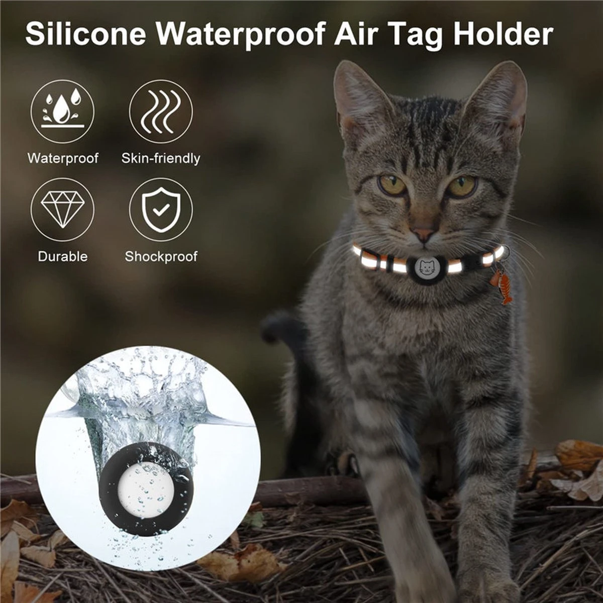 BJØRK™ Kattenhalsband Airtag - Reflecterend - Oranje - Verstelbaar - 20 Tot 30 Cm - Tracker- GPS - Geschikt Voor Apple AirTag - Kattenriem - Katten Accessoire - Halsband Kat Airtag 8 BJØRK™ Kattenhalsband Airtag - Reflecterend - Oranje - Verstelbaar - 20 Tot 30 Cm - Tracker- GPS - Geschikt Voor Apple AirTag - Kattenriem - Katten Accessoire - Halsband Kat Airtag - Afbeelding 6