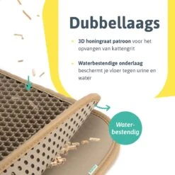 Kattenbakmat - 40 X 50 Cm - Creamy White - Uitloopmat Kat - Kattenbakvulling - Opvang Ruimte - Grit Opvanger - Waterdicht - Beige - Eco-friendly - Incl. Speeltje -Kattenbenodigdheden Winkel 1200x1200 719