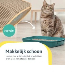 Kattenbakmat - 40 X 50 Cm - Creamy White - Uitloopmat Kat - Kattenbakvulling - Opvang Ruimte - Grit Opvanger - Waterdicht - Beige - Eco-friendly - Incl. Speeltje -Kattenbenodigdheden Winkel 1200x1200 721
