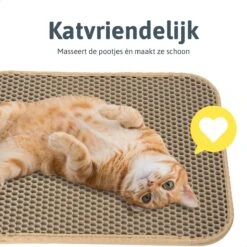 Kattenbakmat - 40 X 50 Cm - Creamy White - Uitloopmat Kat - Kattenbakvulling - Opvang Ruimte - Grit Opvanger - Waterdicht - Beige - Eco-friendly - Incl. Speeltje -Kattenbenodigdheden Winkel 1200x1200 722