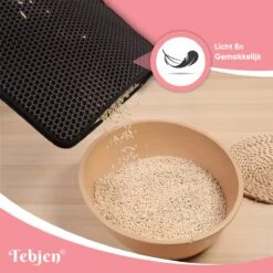 TEBJEN Kattenbakmat – Kattenbak Mat Grit Opvanger - Schoonloop Katten Mat – Dubbele Waterdichte Laag – Uitloopmat Kattenbak – Kattenbak Accessoires - Met Speelgoedmuisje En Schepje - 40x50cm -Kattenbenodigdheden Winkel 1200x1200 771