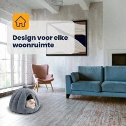 MIRO Katten Huis - Kattenhuizen - Kattenhok - Kattenmand - Dierenhuis - Extra Zacht - Grijs -Kattenbenodigdheden Winkel 1200x1200 796