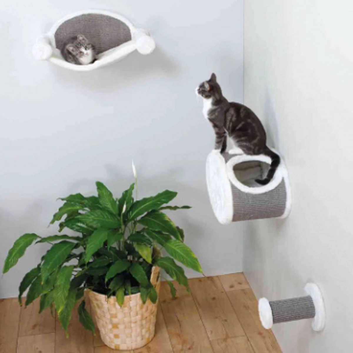 TRIXIE Kattenhangmat 54x28x33 Cm Crèmekleurig En Grijs 49920 6 TRIXIE Kattenhangmat 54x28x33 Cm Crèmekleurig En Grijs 49920 - Afbeelding 4