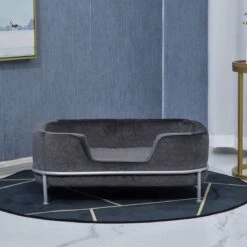 PawHut Hondenbank Met Rugleuning Huisdierenbank Met Metalen Poten Hondenbed Kattenbank D04-157 -Kattenbenodigdheden Winkel 1200x1200 850