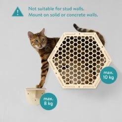 Navaris Katten Klimwand 4-delige Set - Katten Klimmuur Voor Binnenshuis - Kattenmeubel Met Wandmontage - Met Drie Plankjes Voor Meer Klimplezier -Kattenbenodigdheden Winkel 1200x1200 875