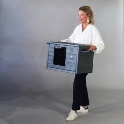 RHRQuality Kattenhuis Voor Binnen En Buiten Kattenhok Villa De Luxe Grijs -Kattenbenodigdheden Winkel 1200x1200 902