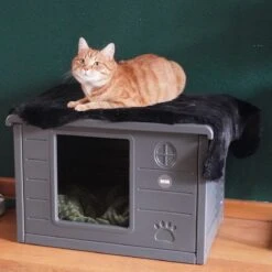 RHRQuality Kattenhuis Voor Binnen En Buiten Kattenhok Villa De Luxe Grijs -Kattenbenodigdheden Winkel 1200x1200 904