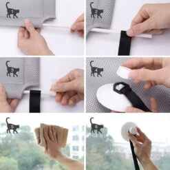 Nobleza 40AG6 - Kattenhangmat - Hangmat Kat - 60x32cm - Kattenhangmat Raam – Kattenbed - Kattenhangmand - Kattenkussen - Grijs -Kattenbenodigdheden Winkel 1200x1200 940