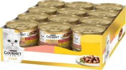 Gourmet Gold Fijne Hapjes - Kattenvoer Natvoer - Zalm & Kip - 24 X 85 Gr -Kattenbenodigdheden Winkel 1200x671 2