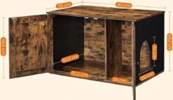 Meubelexpert Kattenhuis Voor Kattenbak - Met Deuren - Vintage - Bruinzwart - PCL002X02 -Kattenbenodigdheden Winkel 1200x693