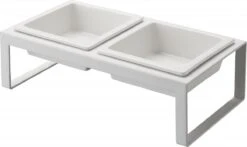 Yamazaki Tower Dierenvoerbakjes - Wit -Kattenbenodigdheden Winkel 1200x716