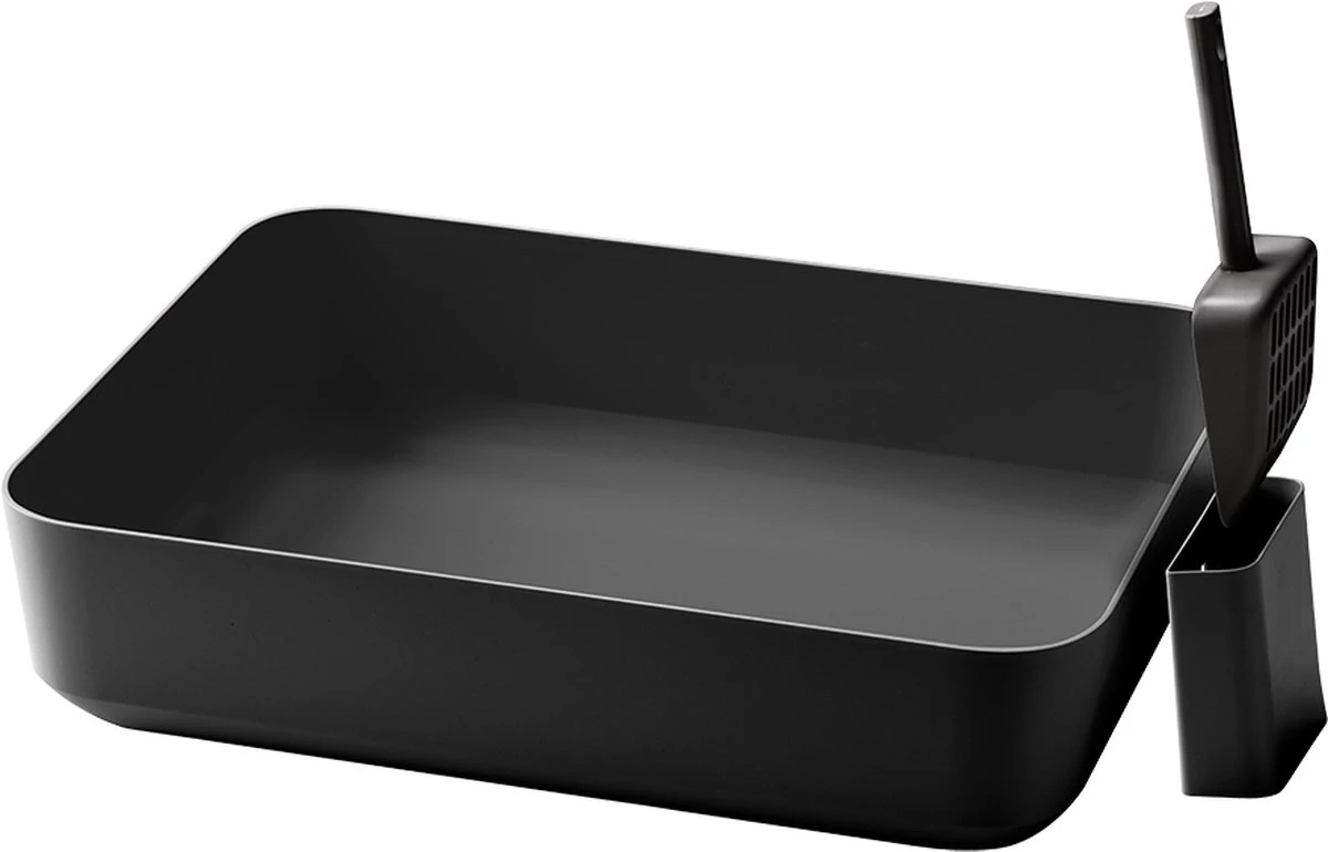 Hoopo® Poh Kattenbak Grijs - Open Kattenbak - Design Kattenbak - Kattenbakschep - 50x37.5x12.7 Cm - Grote Kattenbak 4 Hoopo® Poh Kattenbak Grijs - Open Kattenbak - Design Kattenbak - Kattenbakschep - 50x37.5x12.7 Cm - Grote Kattenbak - Afbeelding 2