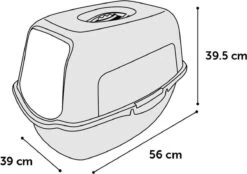 Flamingo - Kattenbak Lexie - Grijs - 39 X 56 X 39.5 Cm -Kattenbenodigdheden Winkel 1200x843