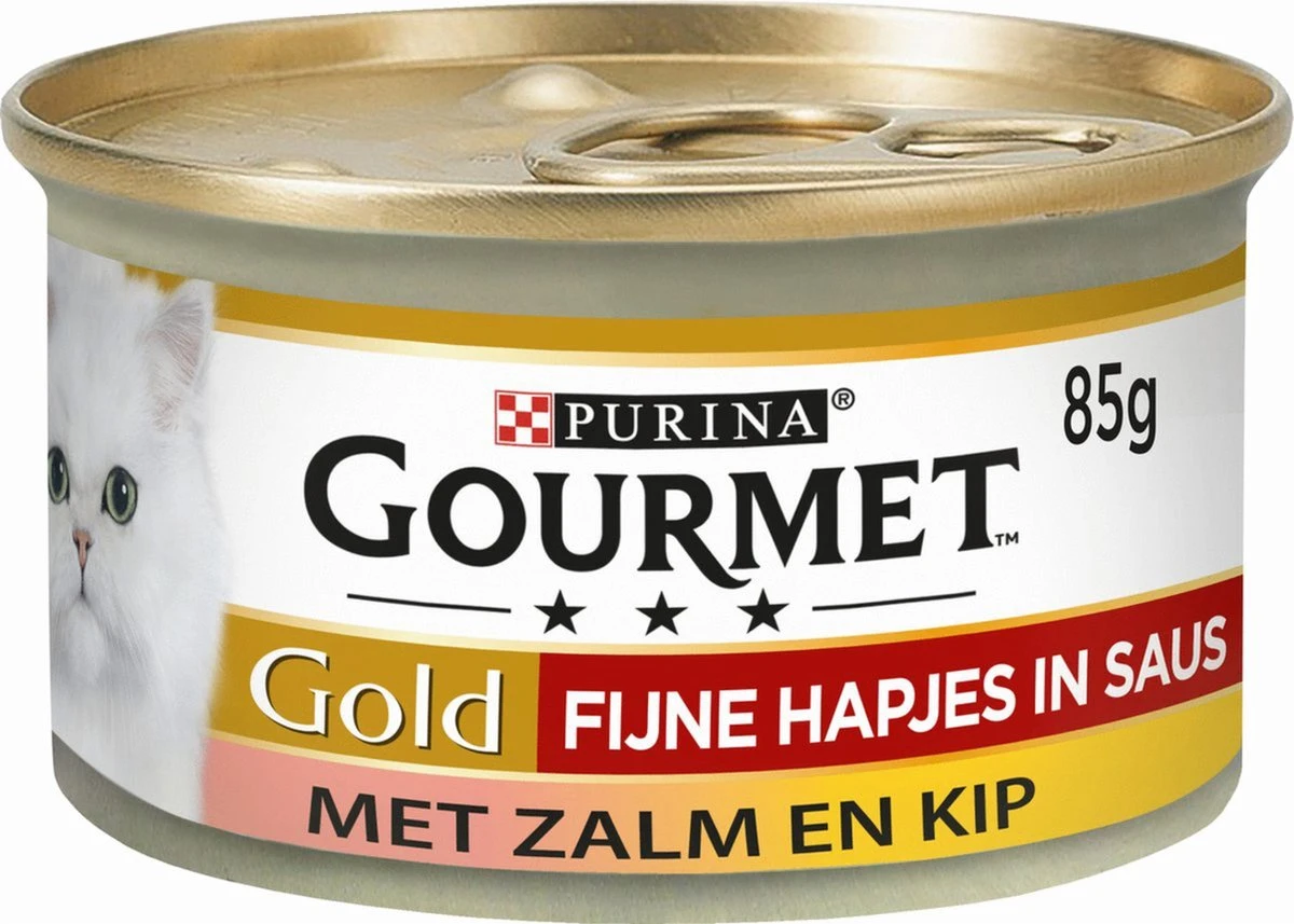 Gourmet Gold Fijne Hapjes In Saus - Kattenvoer Natvoer - Vis/Vlees - 96 X 85 Gr 5 Gourmet Gold Fijne Hapjes In Saus - Kattenvoer Natvoer - Vis/Vlees - 96 X 85 Gr - Afbeelding 3
