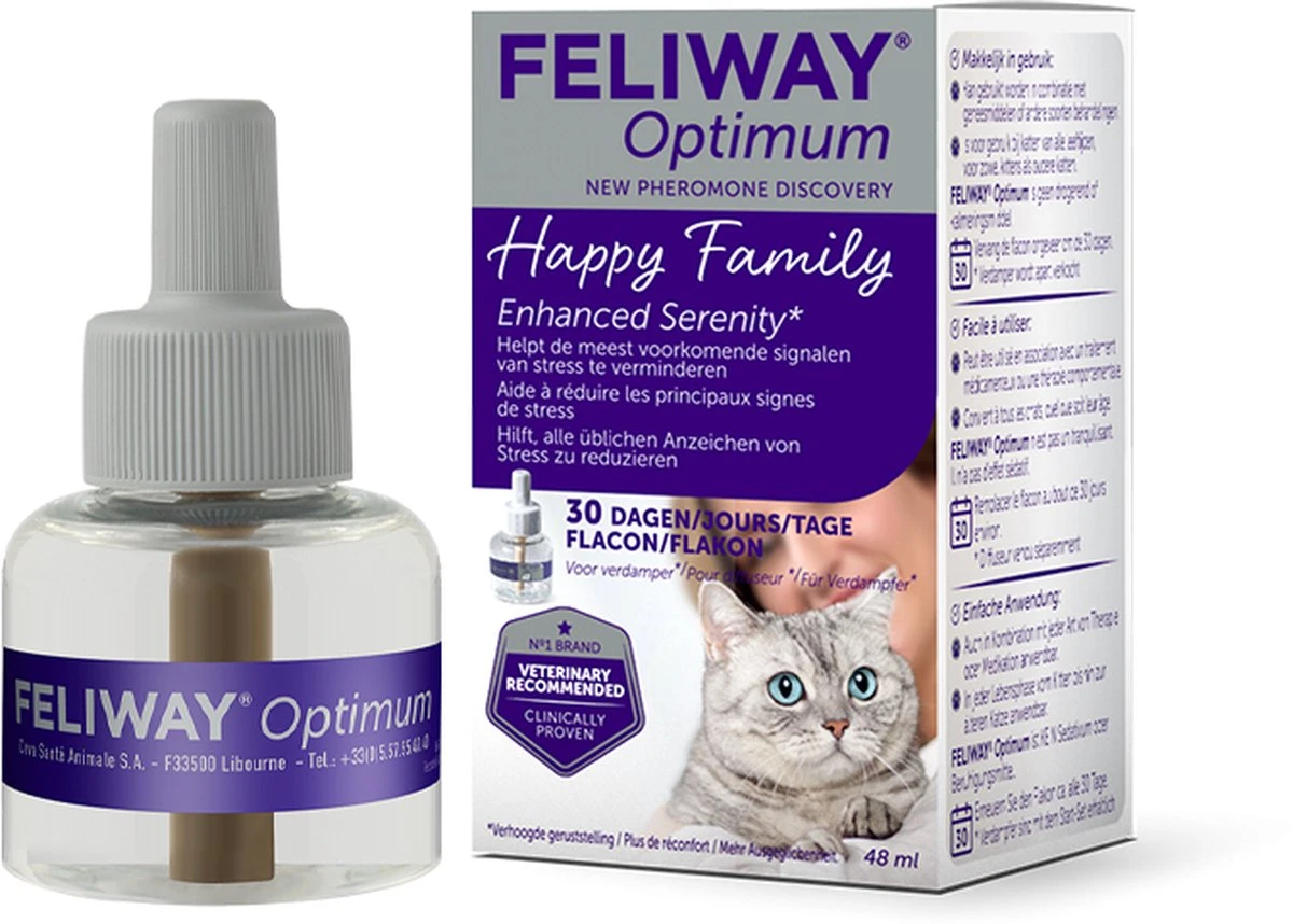 Feliway Optimum - Navulling - Flacon 48ml - Anti-stress Kat 8 Feliway Optimum - Navulling - Flacon 48ml - Anti-stress Kat - Afbeelding 6