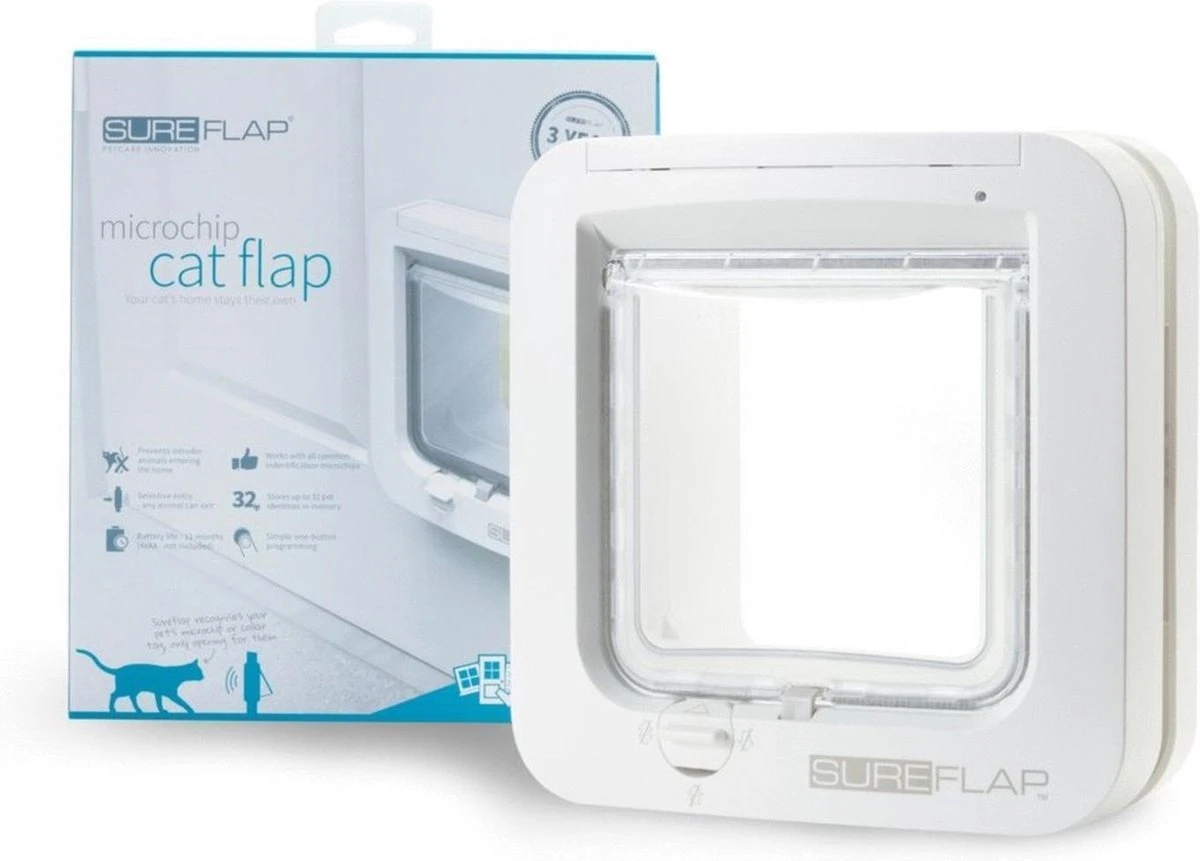 Sureflap Dierenluik Microchip S - Kattenluik - 20x20x7 Cm Wit 6 Sureflap Dierenluik Microchip S - Kattenluik - 20x20x7 Cm Wit - Afbeelding 4