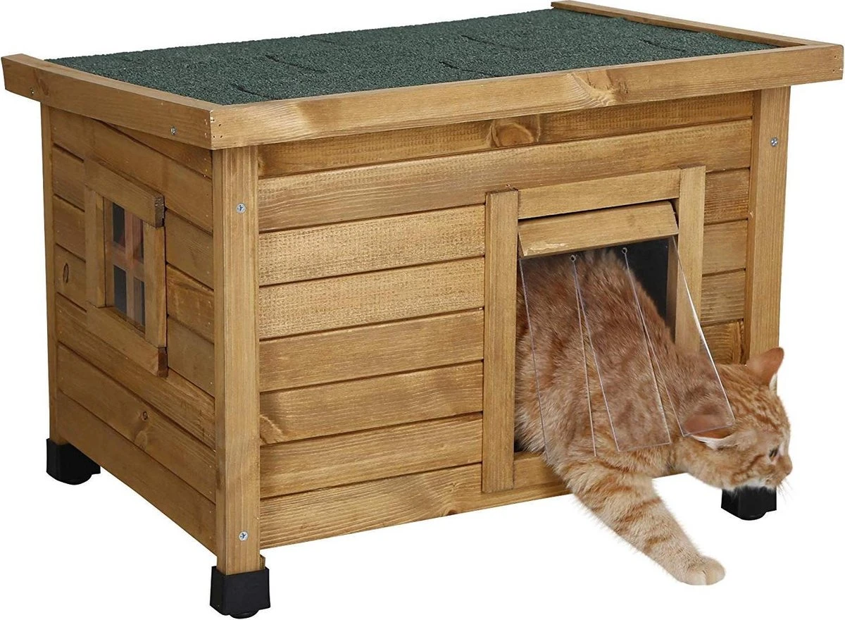 Merkloos Rexa® Kattenhuisje Van Dennenhout 57x45x43cm | Kattenmand Voor Buiten Of In Huis | Beschermt Kat Tegen Kou En Geeft Veilig Gevoel | Makkelijke Ingang | Hoogwaardig Hout | Kattenbak | Katten Huis 4 Merkloos Rexa® Kattenhuisje Van Dennenhout 57x45x43cm | Kattenmand Voor Buiten Of In Huis | Beschermt Kat Tegen Kou En Geeft Veilig Gevoel | Makkelijke Ingang | Hoogwaardig Hout | Kattenbak | Katten Huis - Afbeelding 2