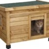 Merkloos Rexa® Kattenhuisje Van Dennenhout 57x45x43cm | Kattenmand Voor Buiten Of In Huis | Beschermt Kat Tegen Kou En Geeft Veilig Gevoel | Makkelijke Ingang | Hoogwaardig Hout | Kattenbak | Katten Huis -Kattenbenodigdheden Winkel 1200x882 5