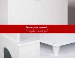 WONDERMAKE® Grote Kattenkast Houten Voor Kattenbak-box Kattentoilet, XL-kattenbak Dressoir Kastje, Designer Kattenhuis Met Kattenhol Kattenmand, Kasten Kast Voor Badkamer, 73,5 X 51,5 X 57 Cm, Wit -Kattenbenodigdheden Winkel 1200x922 5