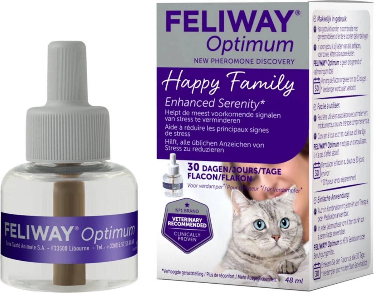Feliway Optimum - Navulling - Flacon 48ml - Anti-stress Kat 6 Feliway Optimum - Navulling - Flacon 48ml - Anti-stress Kat - Afbeelding 4