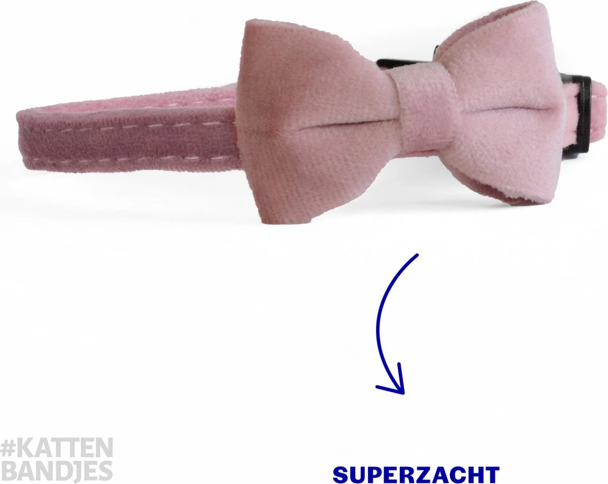 Kattenhalsband Velvet Met Strik | Halsband Kat | Kattenband Velours | Kattenbandje Velvet Met Strik, Veiligheidssluiting En Belletje In Roze 3 Kattenhalsband Velvet Met Strik | Halsband Kat | Kattenband Velours | Kattenbandje Velvet Met Strik, Veiligheidssluiting En Belletje In Roze