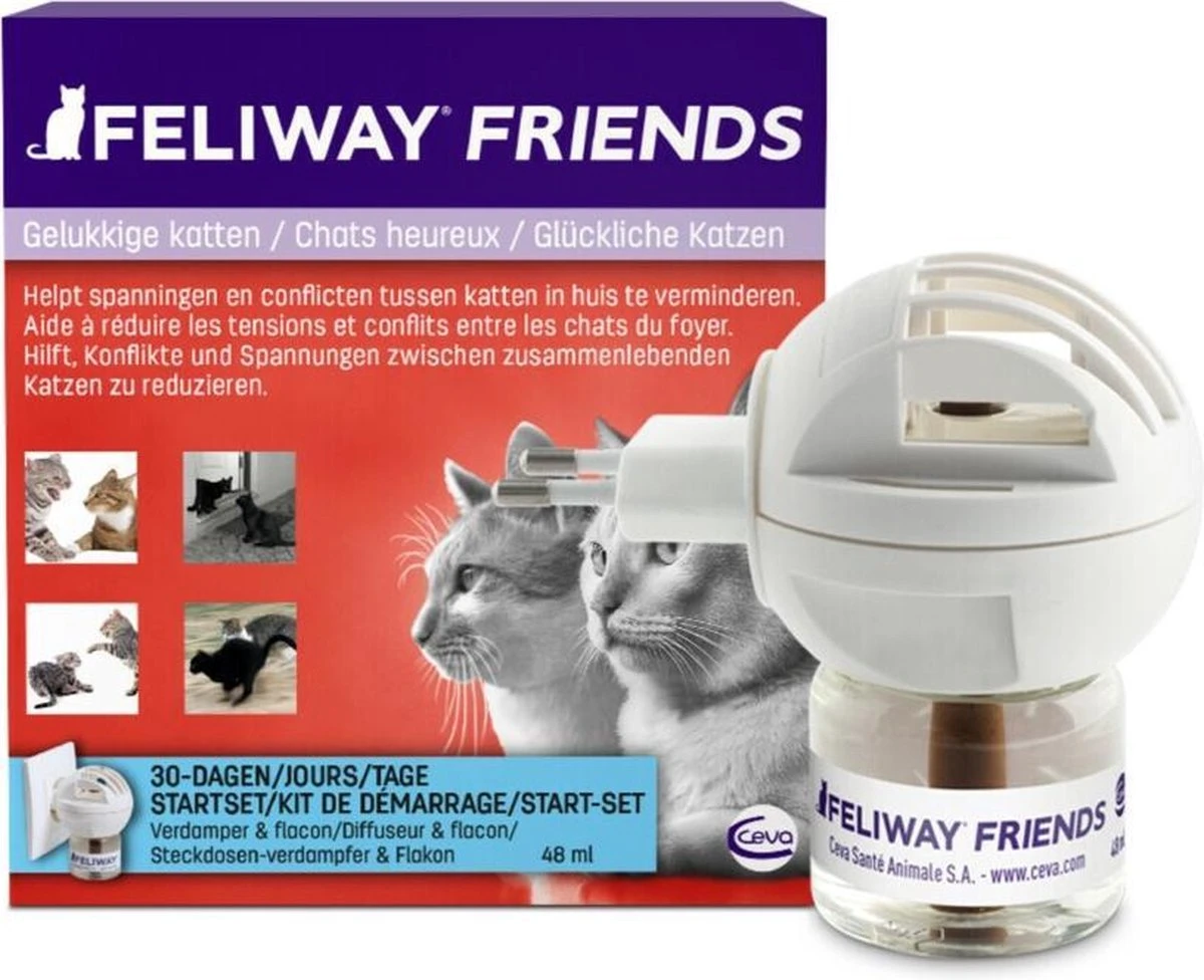 Feliway Friends - Startset - 1 Verdamper Met 1 Vulling - 48 Ml - Anti-conflict Voor Katten 3 Feliway Friends - Startset - 1 Verdamper Met 1 Vulling - 48 Ml - Anti-conflict Voor Katten