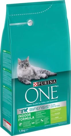Purina One PURINA® ONE Indoor Rijk Aan Kalkoen & Volkoren Granen Brokjes 1,5 Kg -Kattenbenodigdheden Winkel 627x1200 1