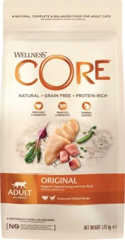 Wellness Core Grain Free Cat Original Kalkoen & Kip - Kattenvoer - 1.75 Kg -Kattenbenodigdheden Winkel 627x1200
