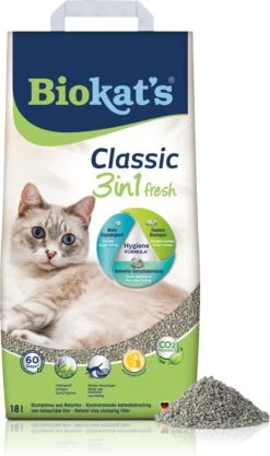 Biokat's Classic Fresh 3in1 - 18 L - Kattenbakvulling - Klontvormend - Lente Geur