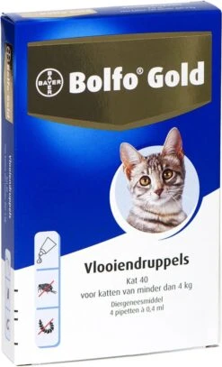 Bayer Bolfo Gold 40 Anti Vlooienmiddel - Kat - 0 Tot 4 Kg - 4 Pipetten -Kattenbenodigdheden Winkel 729x1200