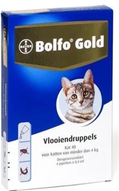 Bayer Bolfo Gold 40 Anti Vlooienmiddel - Kat - 0 Tot 4 Kg - 2 Pipetten -Kattenbenodigdheden Winkel 752x1200