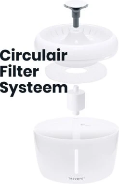 TrevoPet® Drinkfontein Kat - Waterfontein Kat - Kattenfontein - Fluisterstil - Drinkfontein - Drinkbak Kat - 2.5 Liter - Inclusief Filter - Wit -Kattenbenodigdheden Winkel 780x1200 1