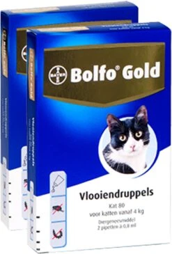 Bayer Bolfo Gold 80 Anti Vlooienmiddel - Kat - >4 Kg - 2 Pipetten -Kattenbenodigdheden Winkel 812x1200