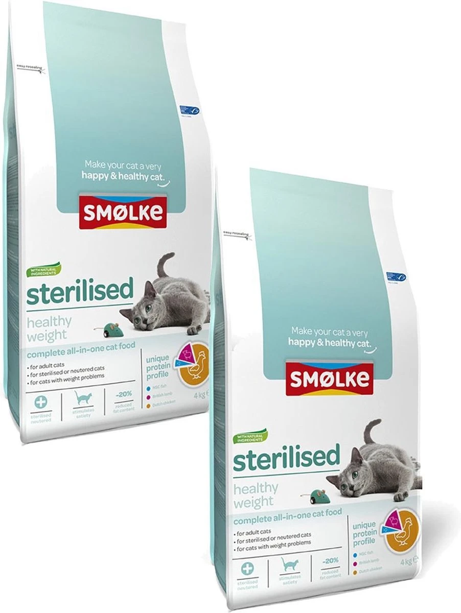 Smolke Cat Sterilised - Kattenvoer - 2 X 4 Kg 4 Smolke Cat Sterilised - Kattenvoer - 2 X 4 Kg - Afbeelding 2