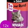 Whiskas Natvoer - Adult - Rund - 12 X 400 Gr