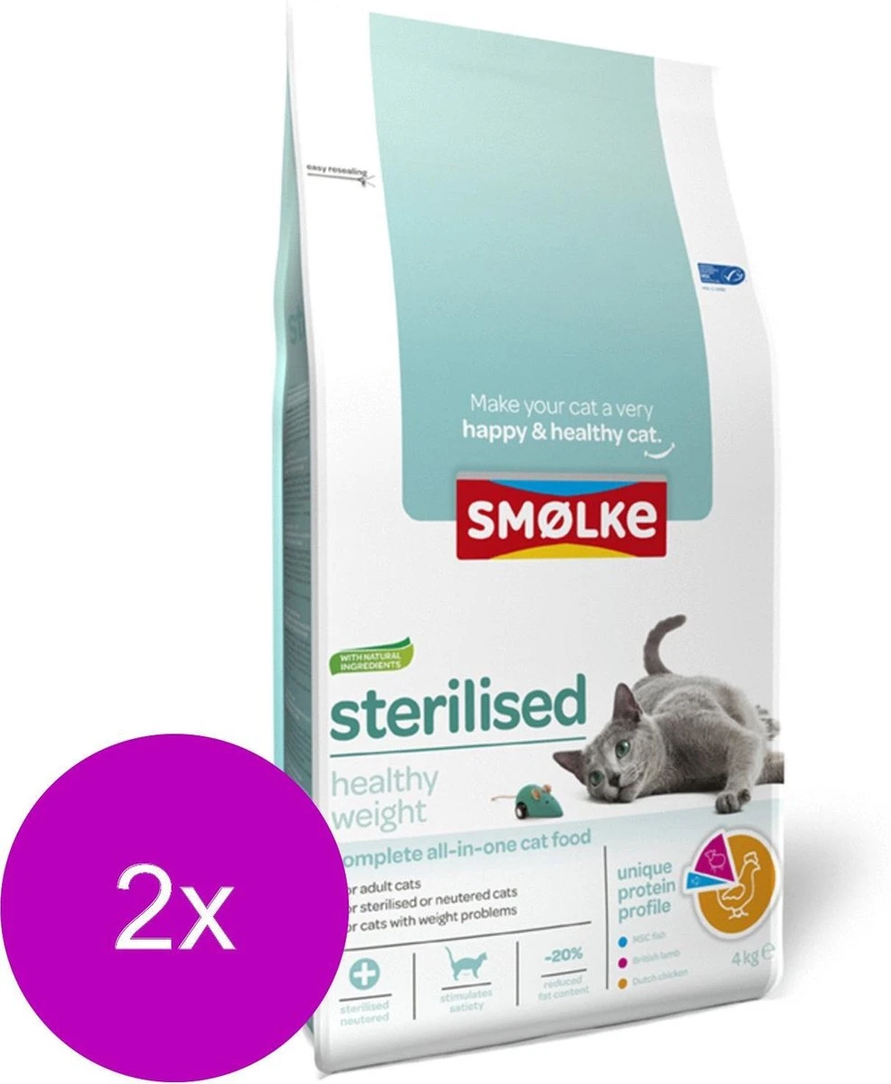 Smolke Cat Sterilised - Kattenvoer - 2 X 4 Kg 3 Smolke Cat Sterilised - Kattenvoer - 2 X 4 Kg